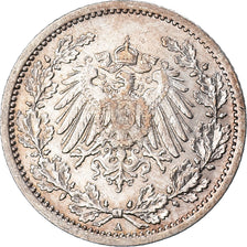 Coin, GERMANY - EMPIRE, 1/2 Mark, 1913, Berlin, EF(40-45), Silver, KM:17