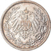 Coin, GERMANY - EMPIRE, 1/2 Mark, 1913, Berlin, EF(40-45), Silver, KM:17