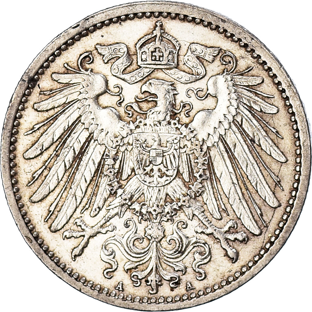 Coin, GERMANY - EMPIRE, Wilhelm II, Mark, 1914, Berlin, AU(50-53), Silver, KM:14