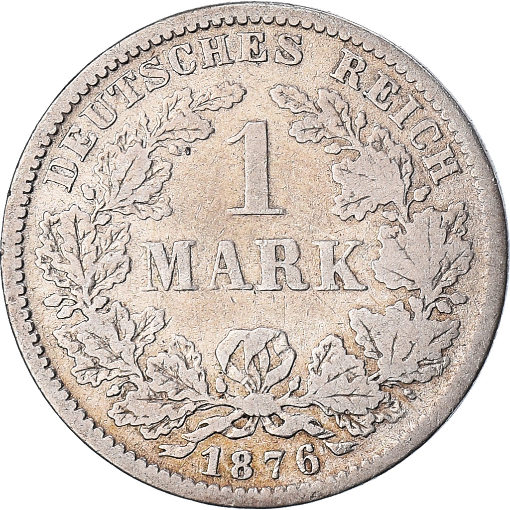 Coin, GERMANY - EMPIRE, Wilhelm I, Mark, 1876, Stuttgart, VF(20-25), Silver