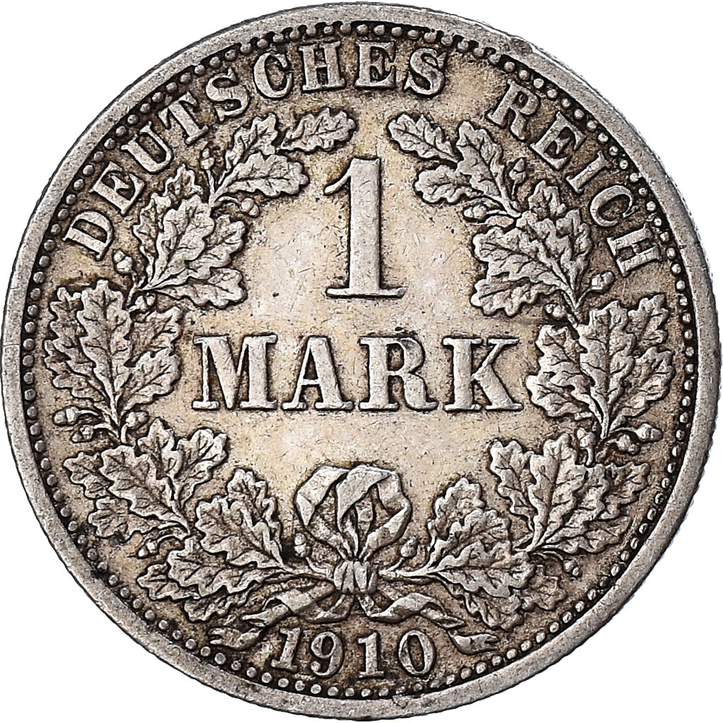 Moneda, ALEMANIA - IMPERIO, Wilhelm II, Mark, 1910, Stuttgart, MBC+, Plata