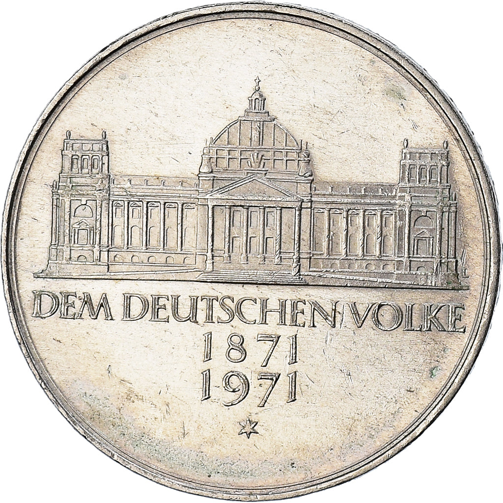 Moneta, GERMANIA - REPUBBLICA FEDERALE, 5 Mark, 1971, Karlsruhe, Germany, BB