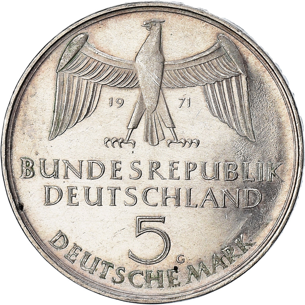 Moneta, GERMANIA - REPUBBLICA FEDERALE, 5 Mark, 1971, Karlsruhe, Germany, BB