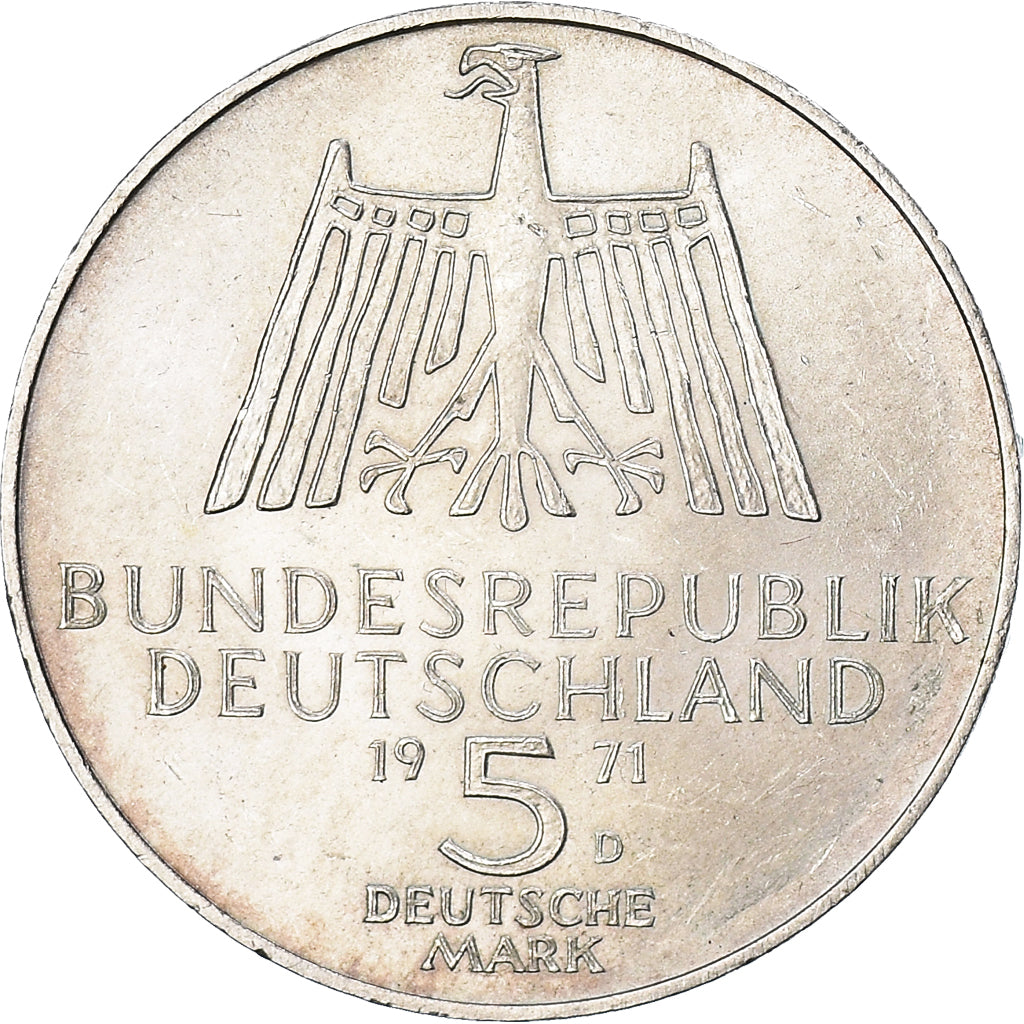 Coin, GERMANY - FEDERAL REPUBLIC, 5 Mark, 1971, Munich, Germany, EF(40-45)