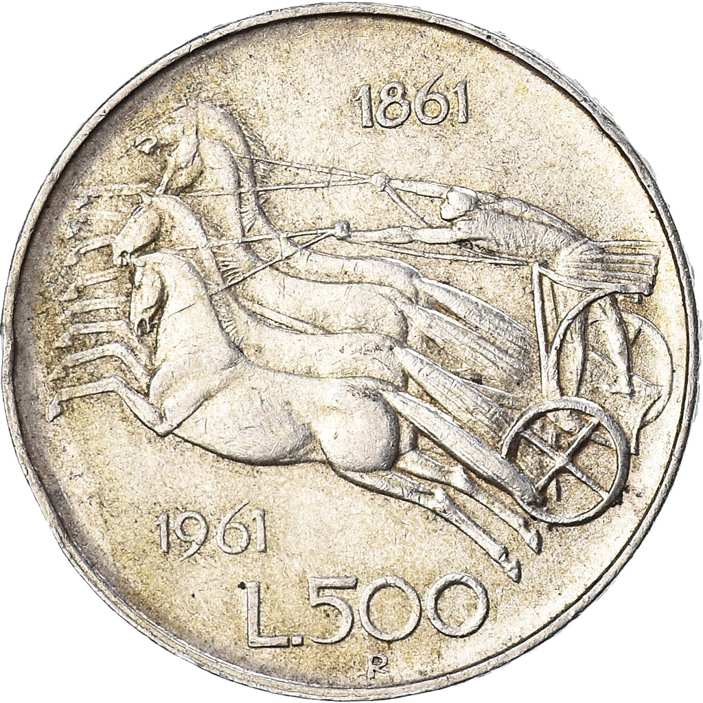 Coin, Italy, 500 Lire, 1961, Rome, EF(40-45), Silver, KM:99