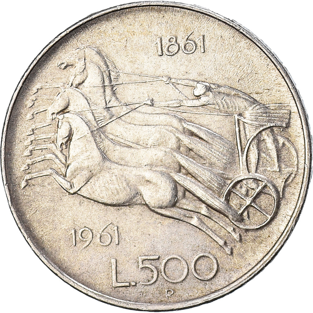 Coin, Italy, 500 Lire, 1961, Rome, EF(40-45), Silver, KM:99