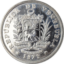 Coin, Venezuela, 50 Bolivares, 1975, British Royal Mint, MS(63), Silver, KM:47