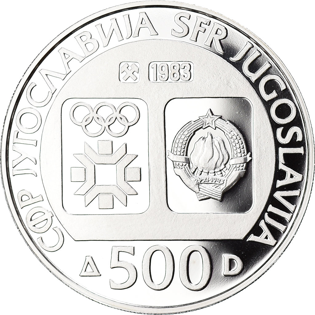 Coin, Yugoslavia, 500 Dinara, 1983, BE, MS(65-70), Silver, KM:102