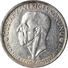 Coin, Sweden, Gustaf V, 5 Kronor, 1935, AU(50-53), Silver, KM:806