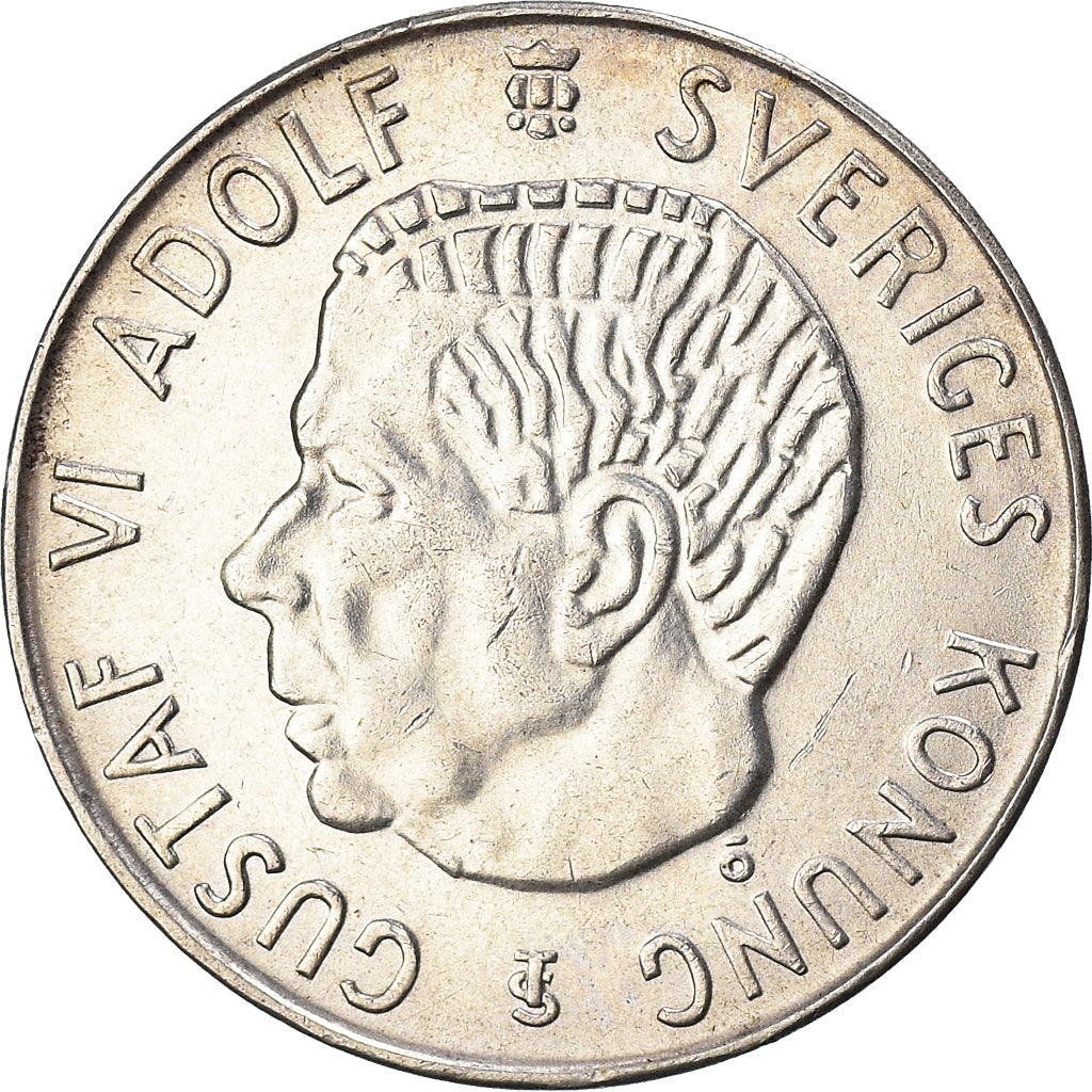 Coin, Sweden, Gustaf VI, 5 Kronor, 1955, AU(50-53), Silver, KM:829