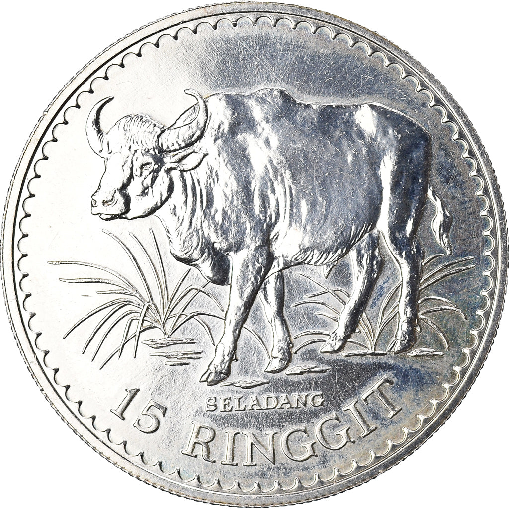Moneta, Malesia, 15 Ringgit, 1976, SPL, Argento, KM:19