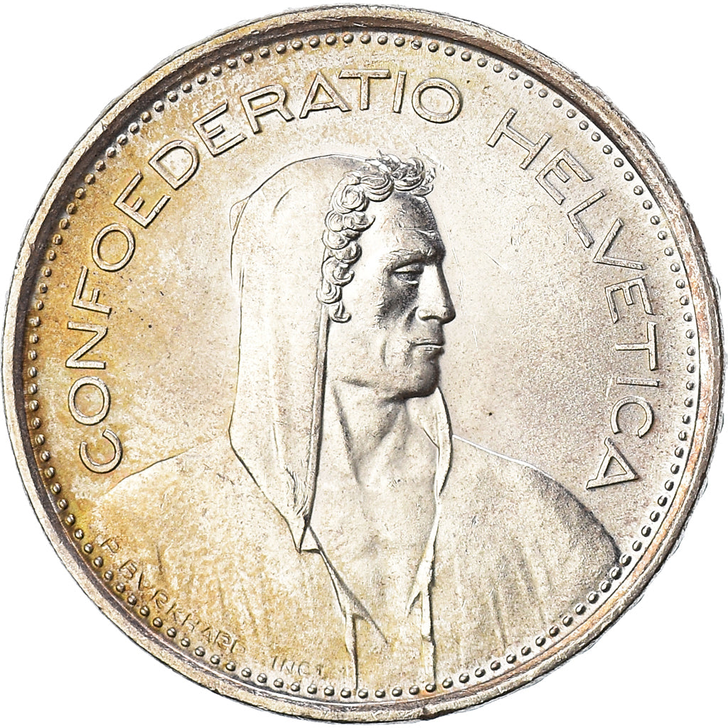 Coin, Switzerland, 5 Francs, 1967, Bern, AU(55-58), Silver, KM:40