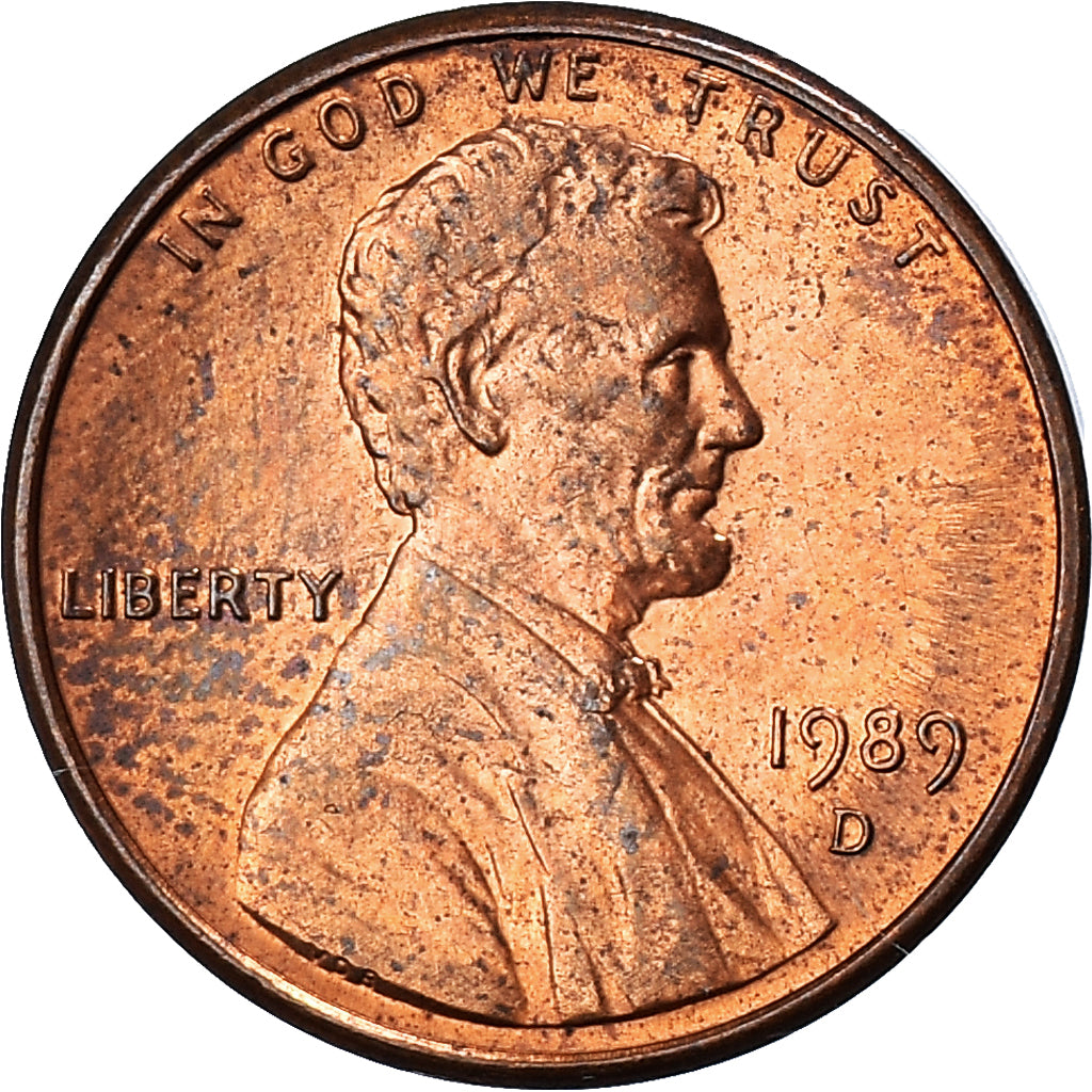 Monnaie, États-Unis, Lincoln Cent, Cent, 1989, U.S. Mint, Denver, TB+, Copper