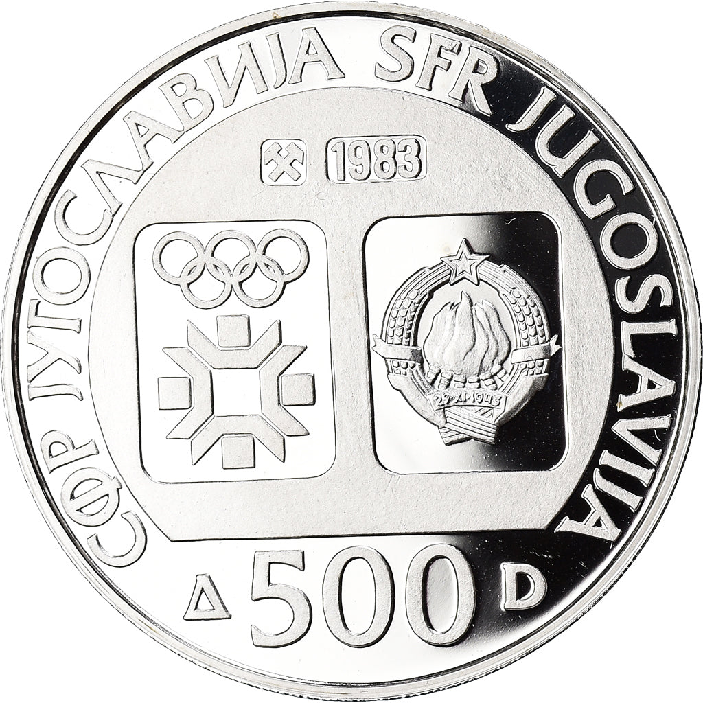 Coin, Yugoslavia, 500 Dinara, 1983, BE, MS(65-70), Silver, KM:102