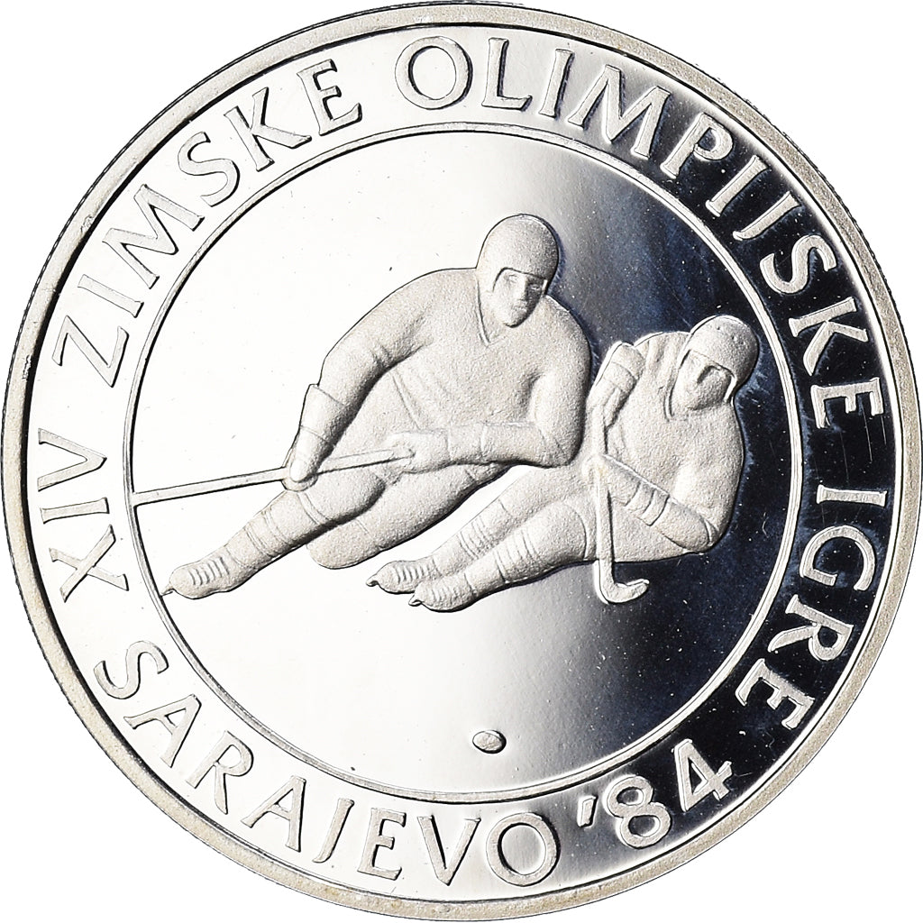 Moeda, Jugoslávia, 1984 Winter Olympics, 100 Dinara, 1982, BE, MS(65-70)