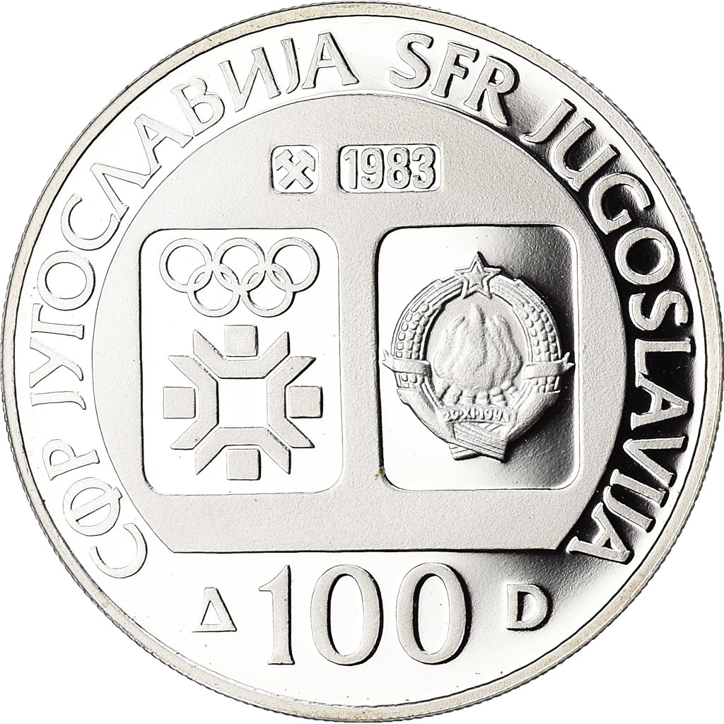 Coin, Yugoslavia, 100 Dinara, 1983, BE, MS(65-70), Silver, KM:99