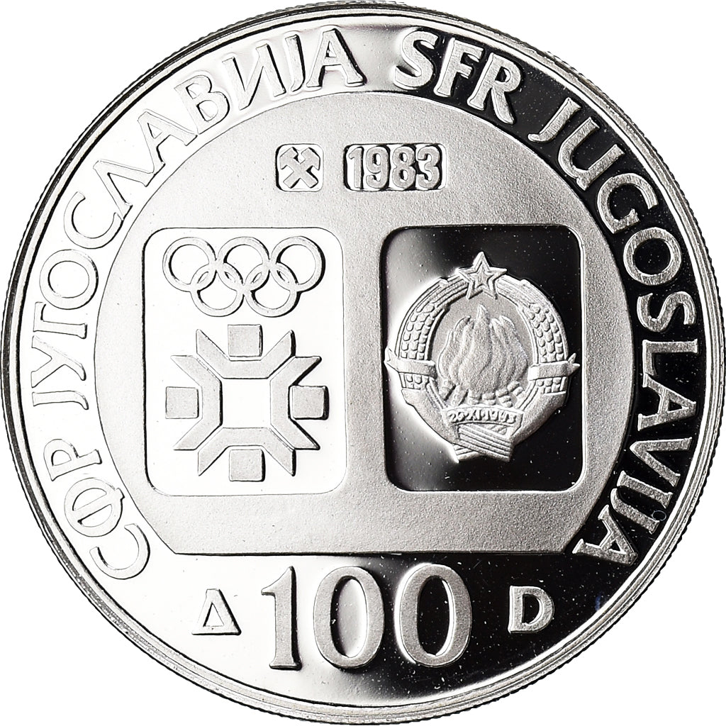 Coin, Yugoslavia, 100 Dinara, 1983, BE, MS(65-70), Silver, KM:98