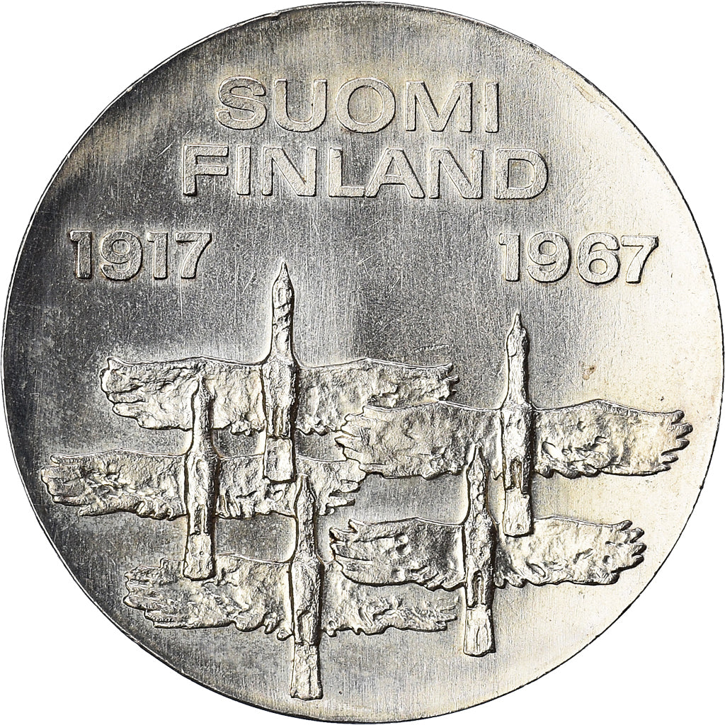 Münze, Finnland, 10 Markkaa, 1967, VZ, Silber, KM:50