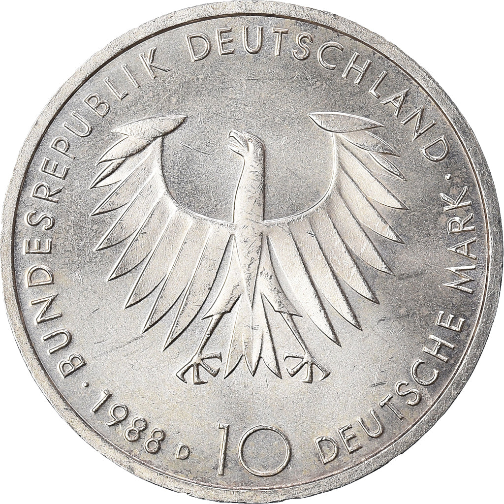 Coin, GERMANY - FEDERAL REPUBLIC, 10 Mark, 1988, Munich, Germany, EF(40-45)