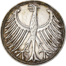 Coin, GERMANY - FEDERAL REPUBLIC, 5 Mark, 1951, Hambourg, VF(30-35), Silver