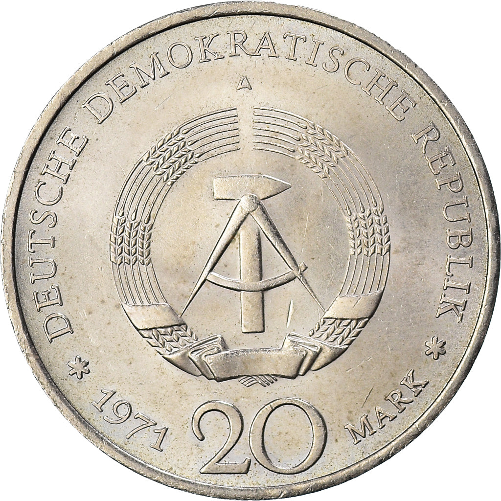 Coin, GERMAN-DEMOCRATIC REPUBLIC, 20 Mark, 1971, Berlin, EF(40-45)