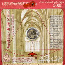 Saint Marin , 2 Euro, 2005, Rome, Anno Mondiale Della Fisica, FDC
