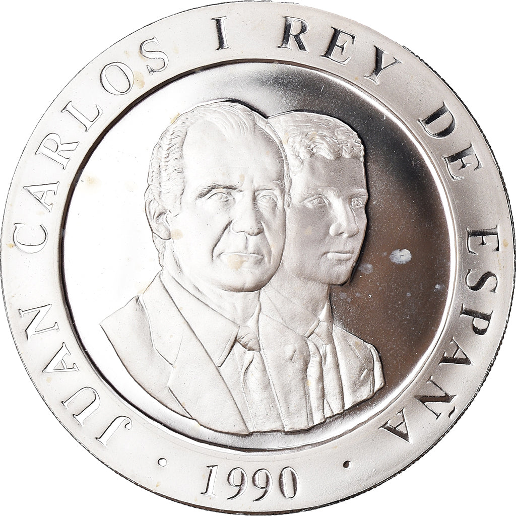 Coin, Spain, Juan Carlos I, 2000 Pesetas, 1990, Madrid, BE, MS(65-70), Silver