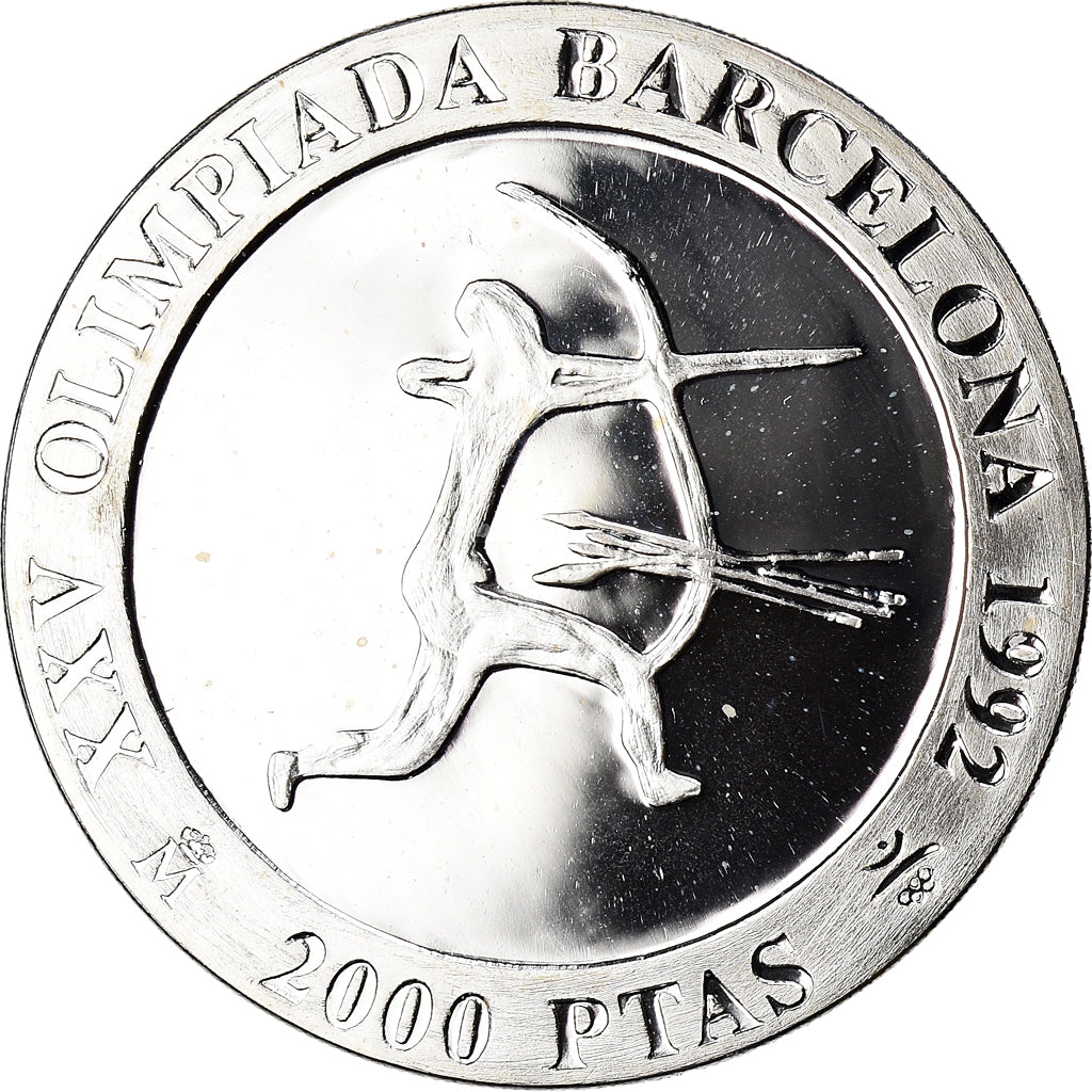 Coin, Spain, Juan Carlos I, 2000 Pesetas, 1990, Madrid, BE, MS(65-70), Silver