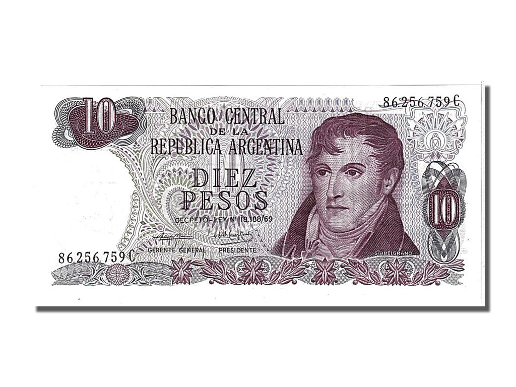 Geldschein, Argentinien, 10 Pesos, 1973, UNZ