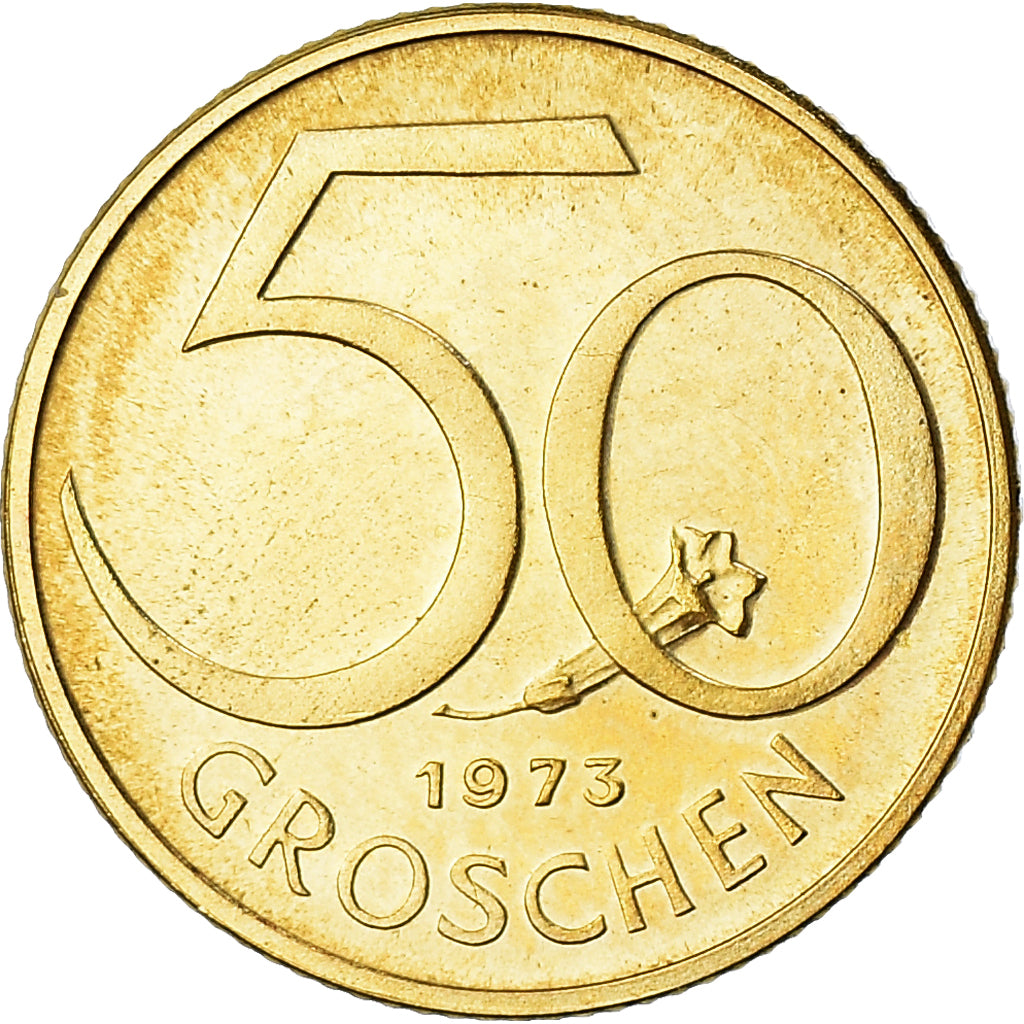 Coin, Austria, 50 Groschen, 1973, MS(63), Aluminum-Bronze, KM:2885