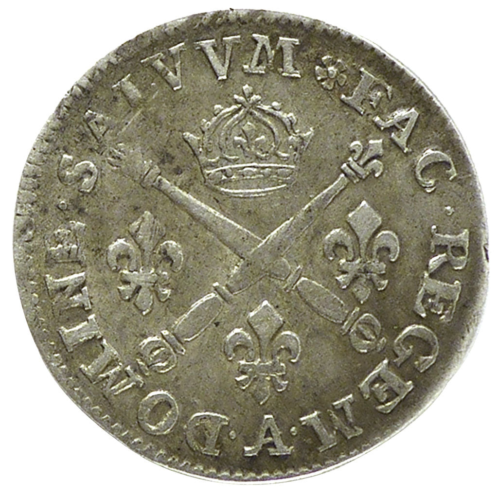 FRANCE, 10 Sols aux insignes, 10 Sols-1/8 Ecu, 1707, Paris, KM #349.1,...