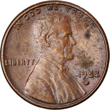 Coin, United States, Lincoln Cent, Cent, 1982, U.S. Mint, Denver, VF(20-25)