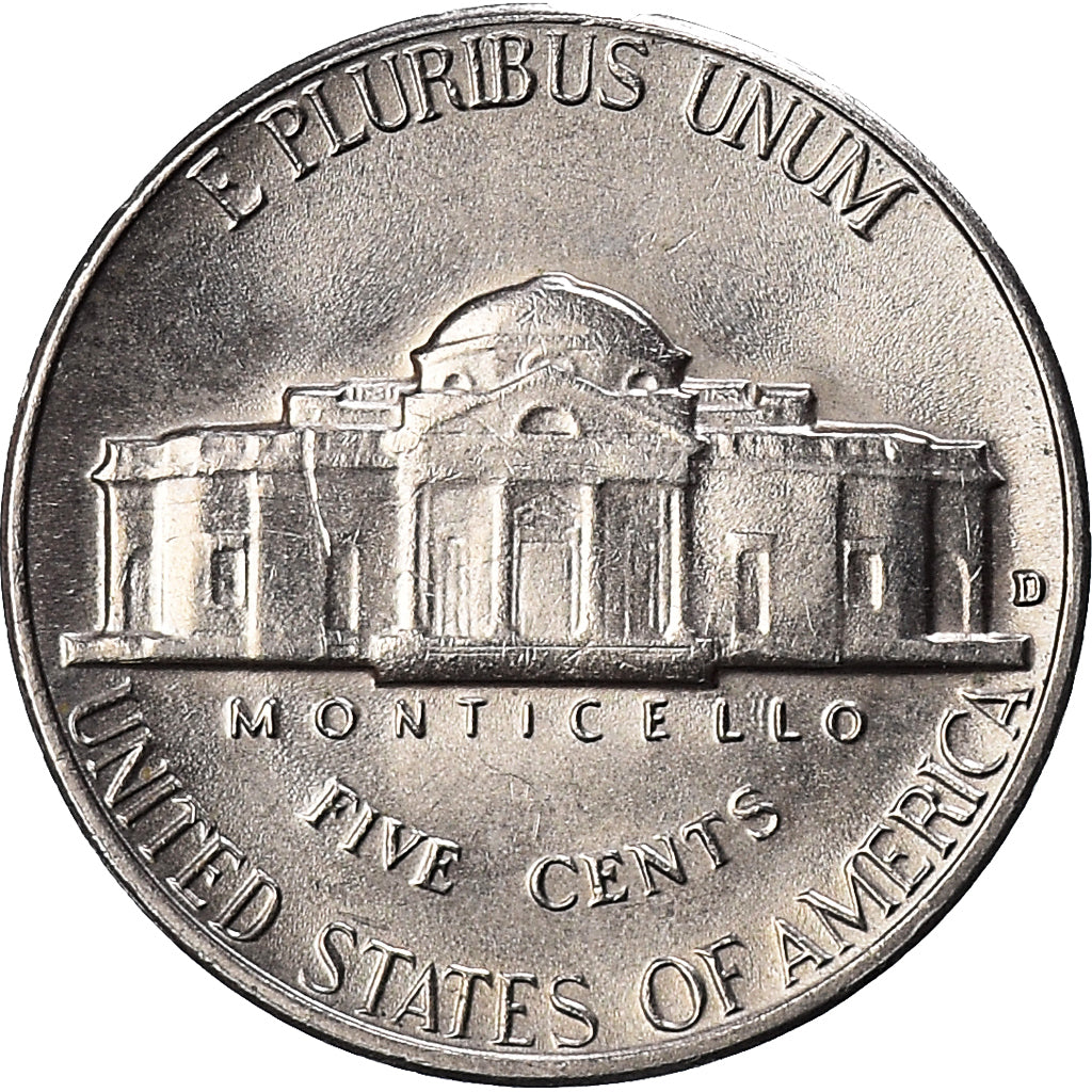 Coin, United States, Jefferson Nickel, 5 Cents, 1964, U.S. Mint, Denver