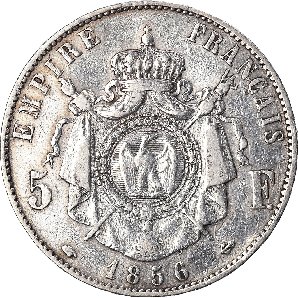 Moneta, Francja, Napoléon III, 5 Francs, 1856, Paris, VF(30-35), Srebro