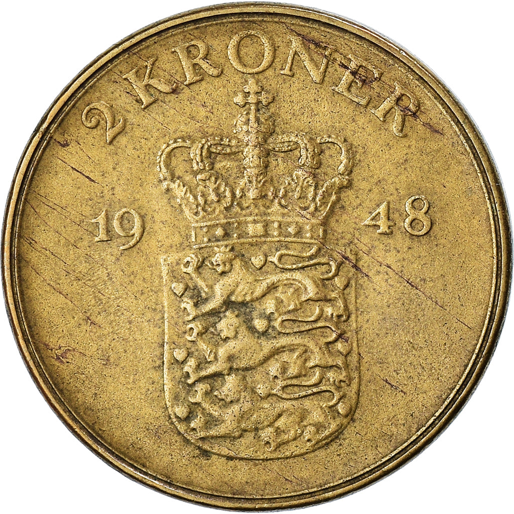 Moneta, Danimarca, Frederik IX, 2 Kroner, 1948, Copenhagen, BB