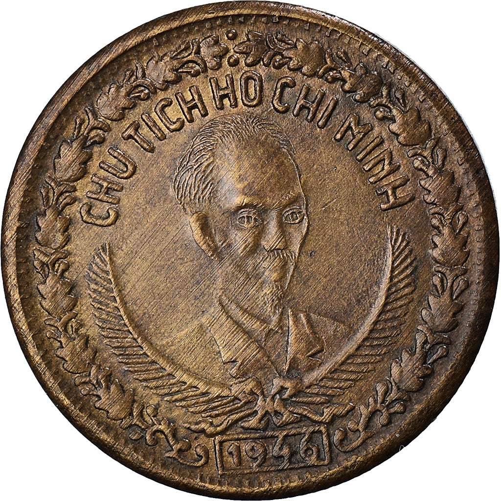 Moneda, Vietnam, 2 Dông, 1946, MBC+, Bronce, KM:4
