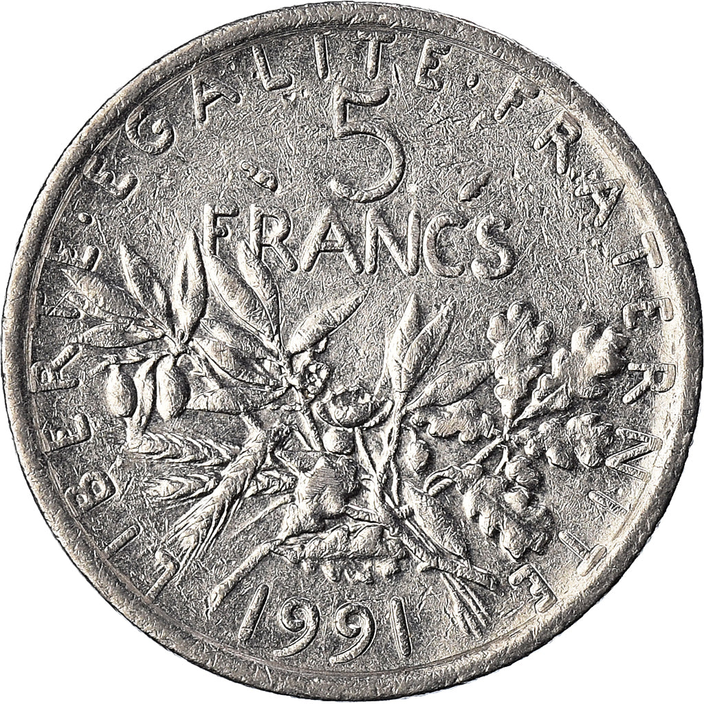 Monnaie, France, Semeuse, 5 Francs, 1991, Paris, TB, Nickel Clad Copper-Nickel