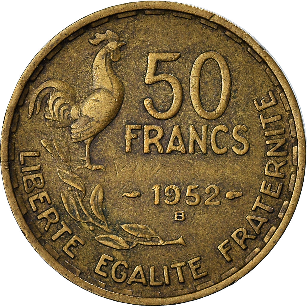 Coin, France, Guiraud, 50 Francs, 1952, Beaumont - Le Roger, VF(30-35)