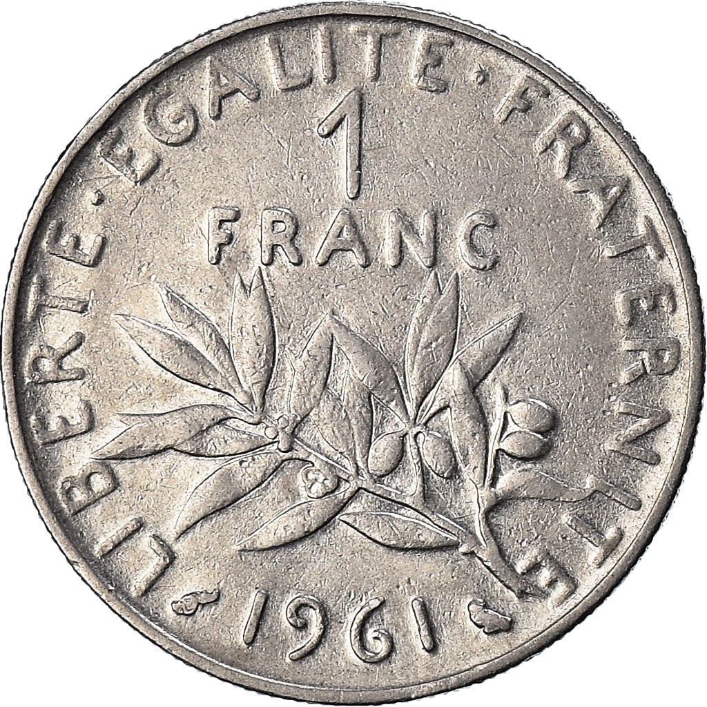 Moneta, Francja, Semeuse, Franc, 1961, Paris, VF(20-25), Nikiel, KM:925.1