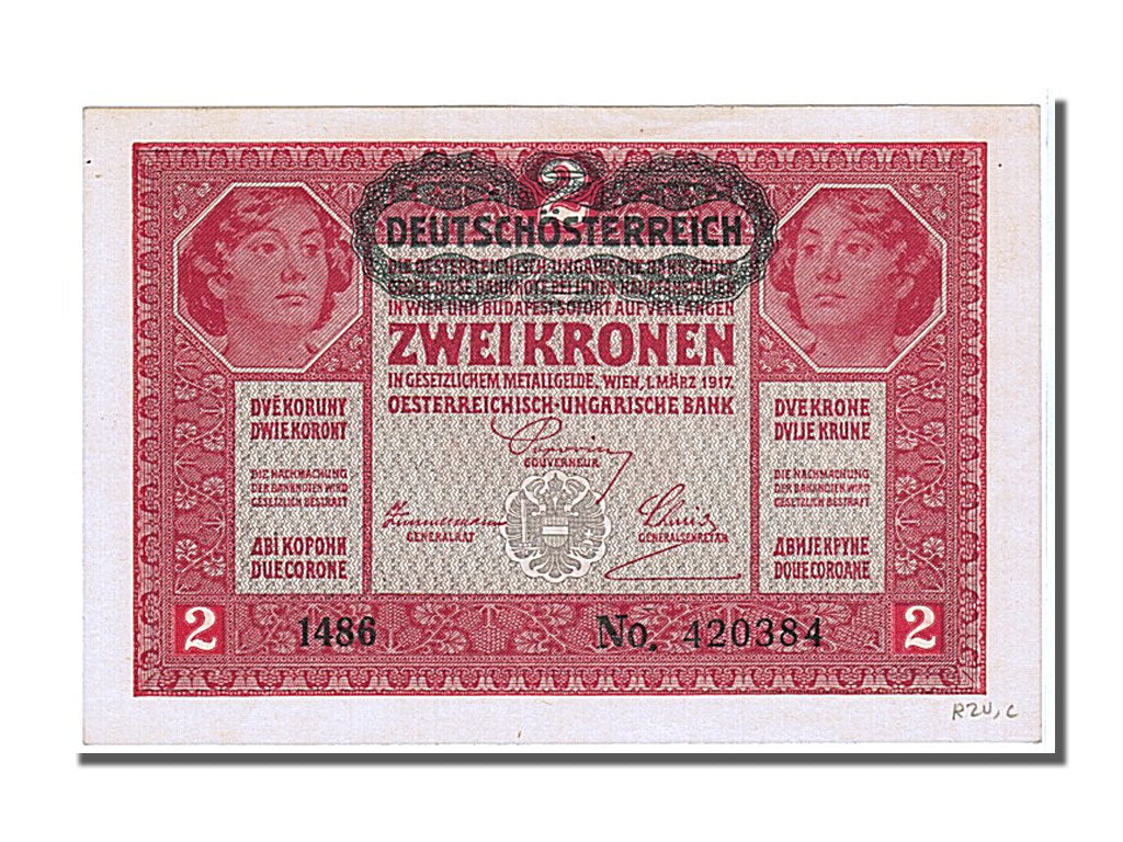 Hungary, 2 Korona, 1917, KM #11a, 1917-03-01, UNC(65-70), 420384