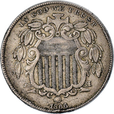 Coin, United States, 5 Cents, 1866, Philadelphia, Union Shield, VF(20-25)