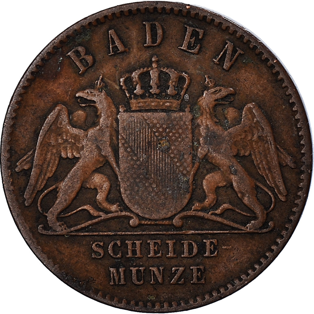 Coin, German States, BADEN, Friedrich I, Kreuzer, 1868, VF(30-35), Copper