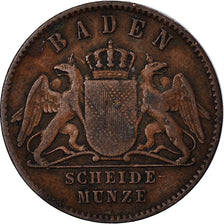 Moneta, Landy niemieckie, BADEN, Friedrich I, Kreuzer, 1868, VF(30-35), Miedź