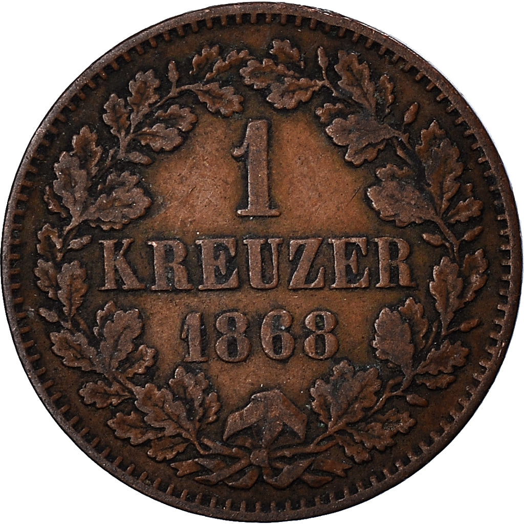 Coin, German States, BADEN, Friedrich I, Kreuzer, 1868, VF(30-35), Copper