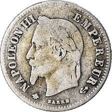 Moneda, Francia, Napoleon III, Napoléon III, 20 Centimes, 1866, Paris, BC+