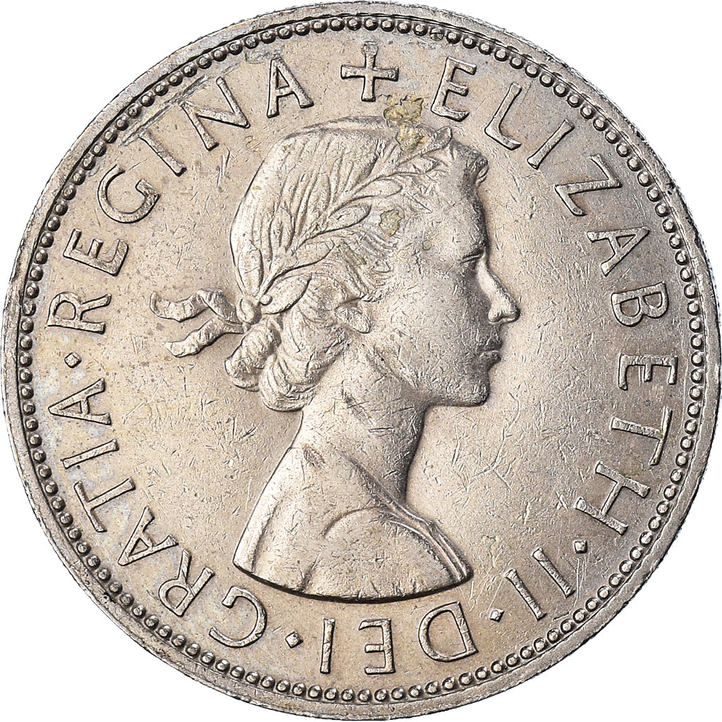 Coin, Great Britain, Elizabeth II, 1/2 Crown, 1965, EF(40-45), Copper-nickel