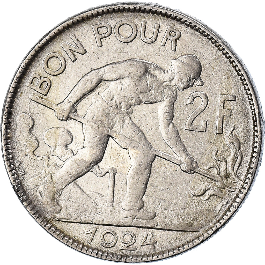 Coin, Luxembourg, Charlotte, 2 Francs, 1924, EF(40-45), Nickel, KM:36