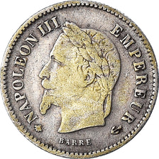 Coin, France, Napoleon III, 20 Centimes, 1867, Paris, EF(40-45), Silver