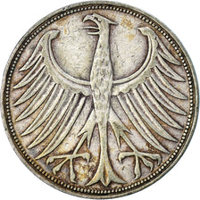 Moeda, ALEMANHA - REPÚBLICA FEDERAL, 5 Mark, 1951, Karlsruhe, VF(30-35), Prata