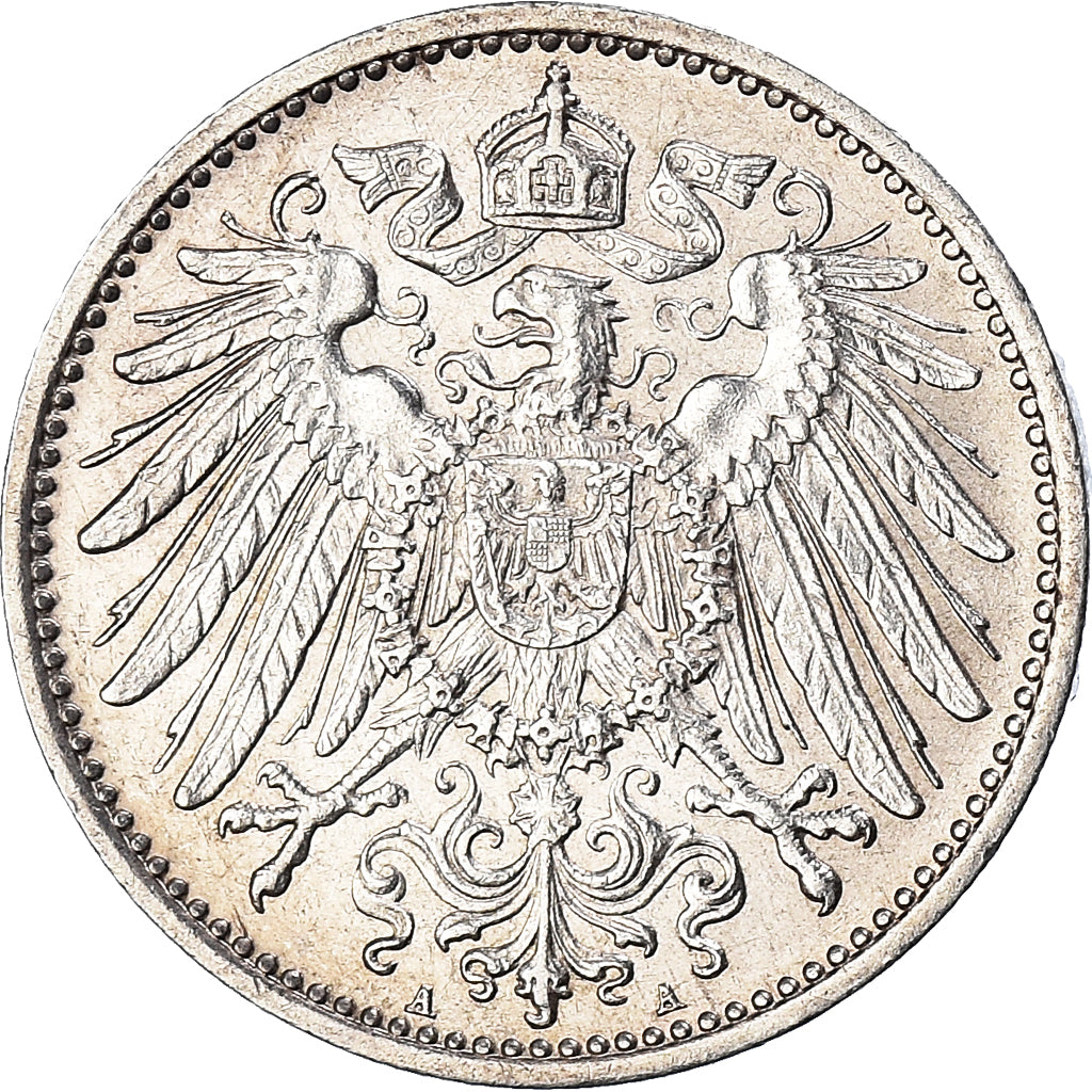 Coin, GERMANY - EMPIRE, Wilhelm II, Mark, 1915, Berlin, AU(50-53), Silver, KM:14